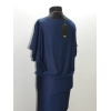 Modna sukienka z rękawem kimono niebieski/ indygo melanż